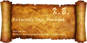 Kelecsényi Benedek névjegykártya