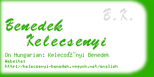 benedek kelecsenyi business card